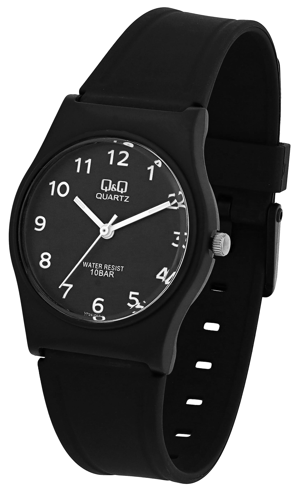 Q&Q Jugenduhr Kunststoffarmband, Ø 33 mm, schwarz