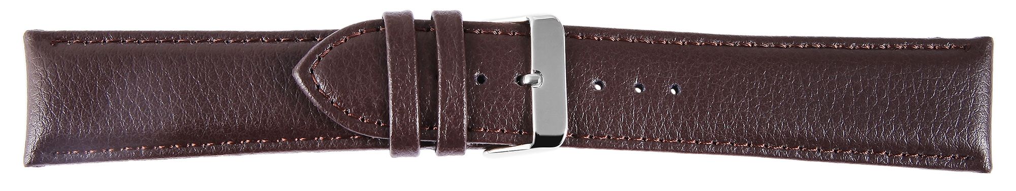 Echtleder Uhrenarmband, dunkelbraun, XL, 24 mm