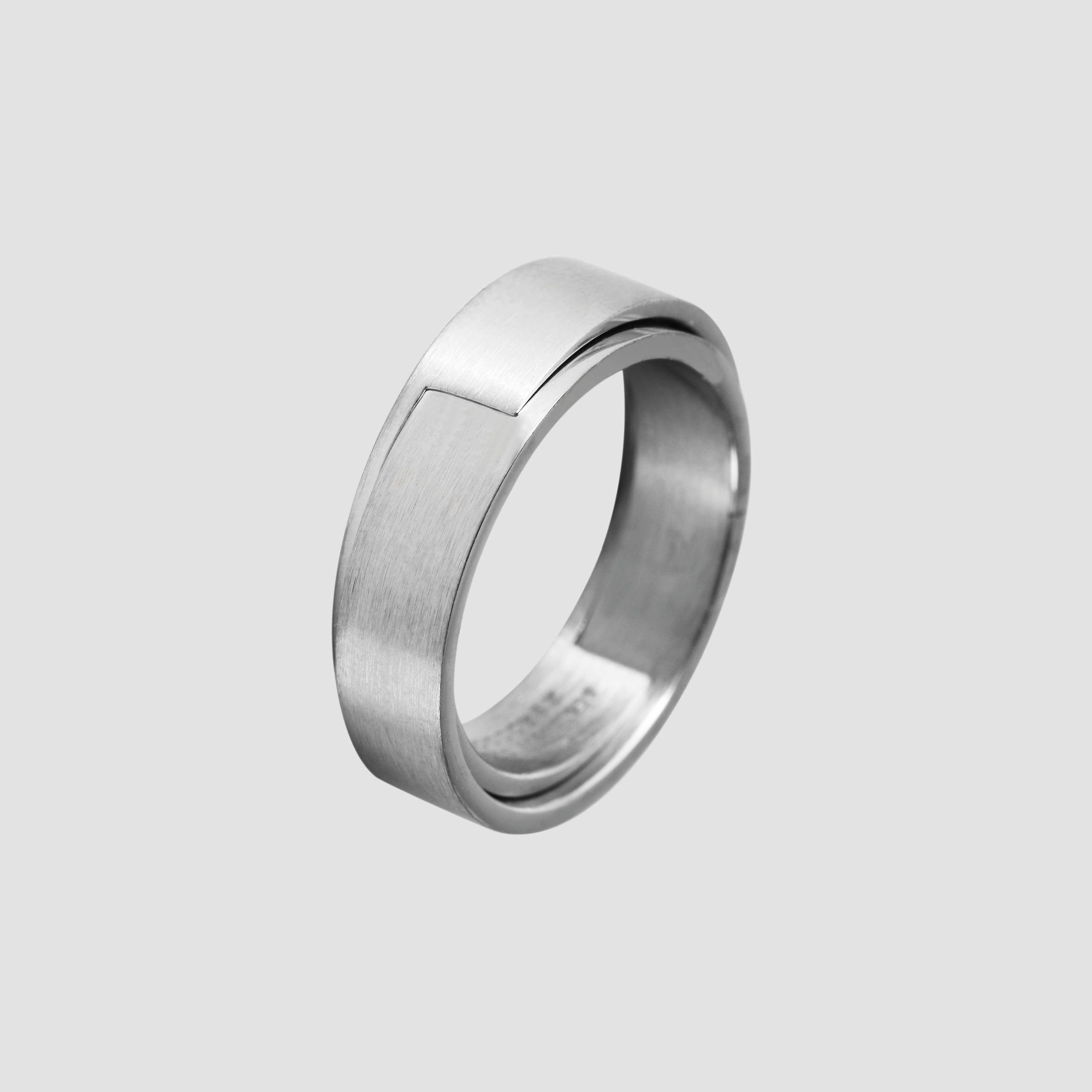 Akzent Herren-Partnerring aus Edelstahl, silberfarbig, Gr. 70