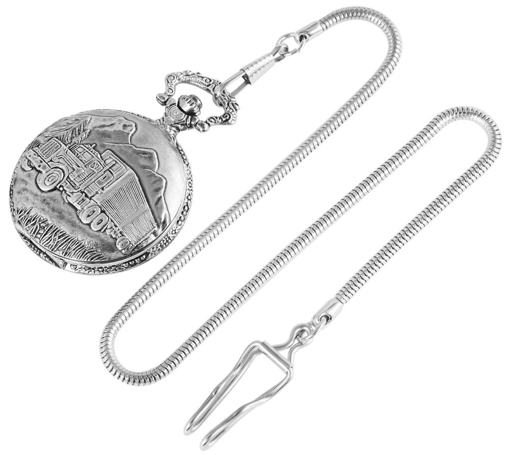 Excellanc Taschenuhr, Lkw, silberfarben