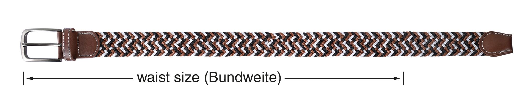 Flechtgürtel aus Textil, verschiednene Größen, 110cm (M)