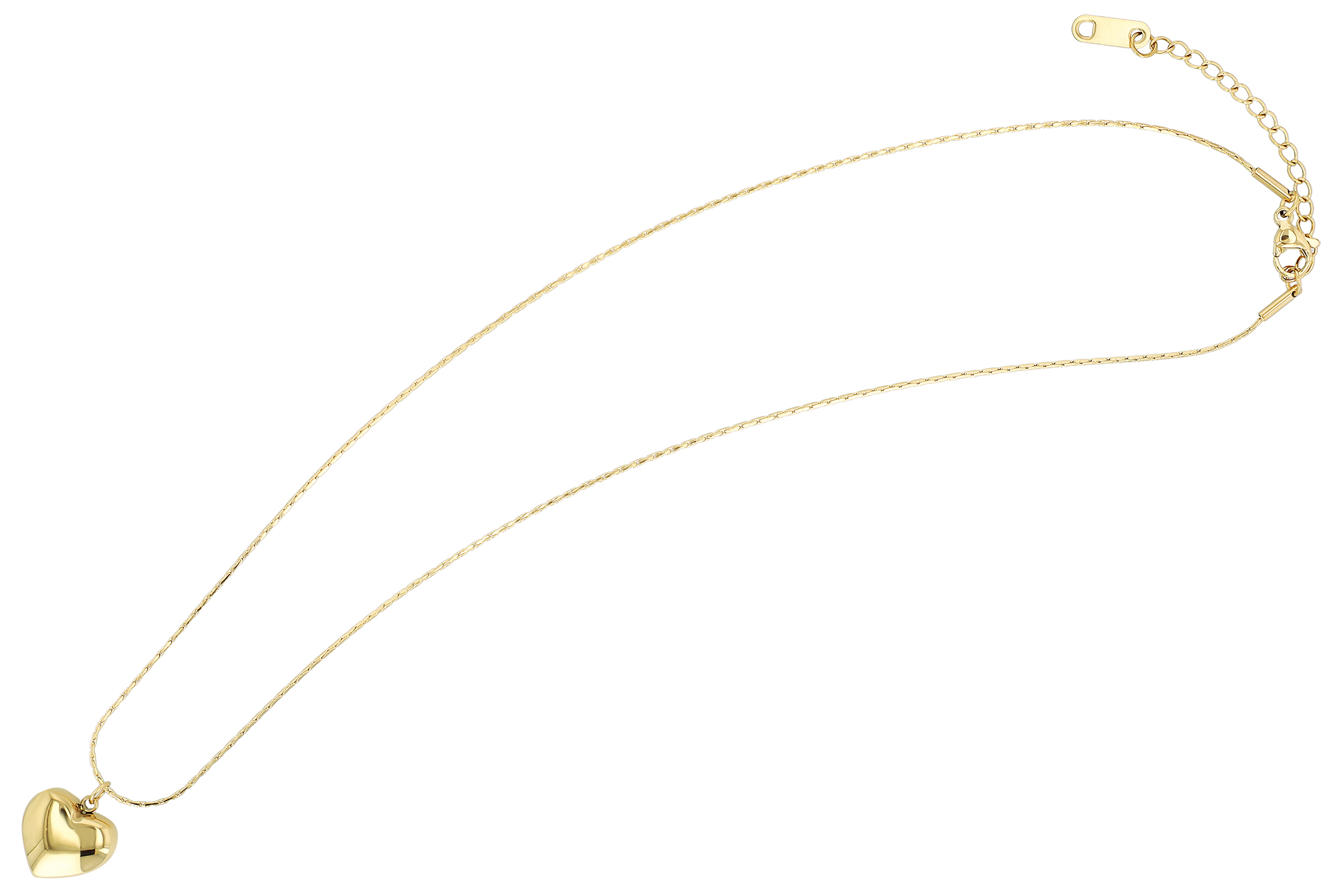 "Anisja" Edelstahkette mit Anhänger, Herz, 42+5cm, goldfarben