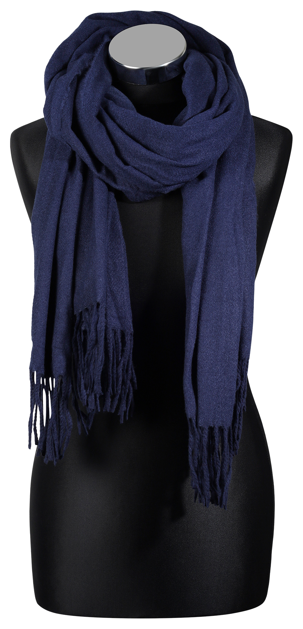 Winterschal, unifarben Dunkelblau, 100% Viskose, VE 4