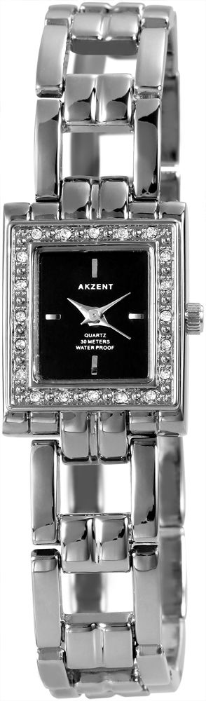 Akzent Damenuhr mit Metallarmband