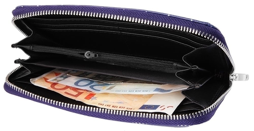 "Anissa", Cham Cham Damen Geldbörse aus Lederimitat mit Ankern, blau/weiß