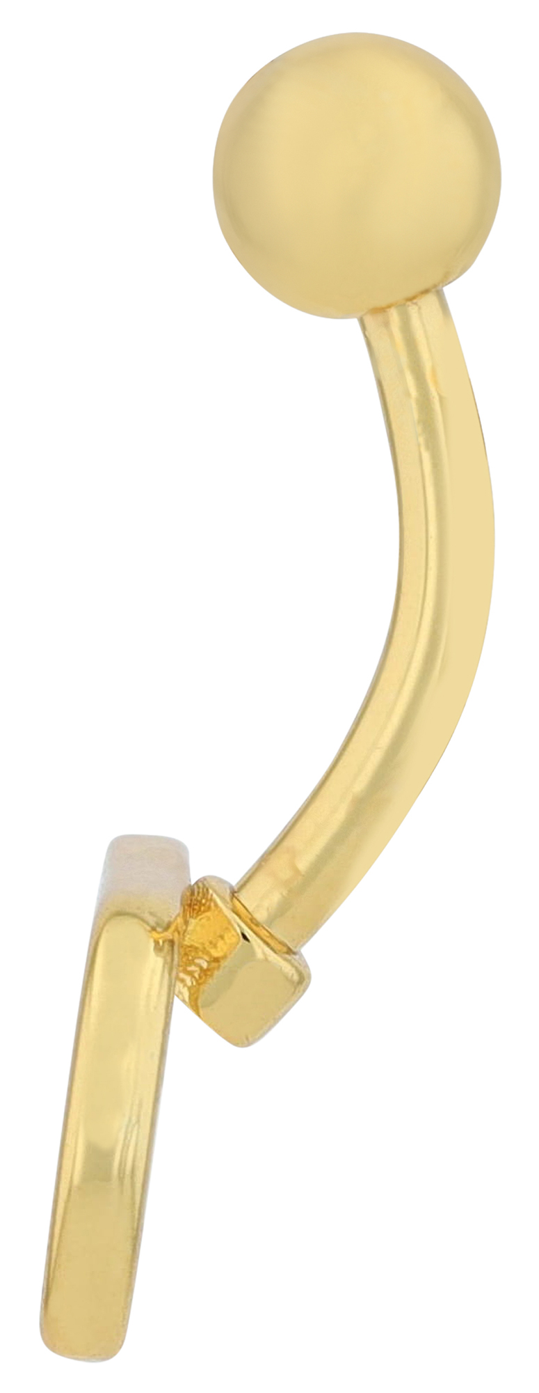 "Jelly" Edelstahl-Bronze Bauchnabelpiercing, Länge 11 mm/ Stärke 1,8 mm, Zirkonia, goldfarben