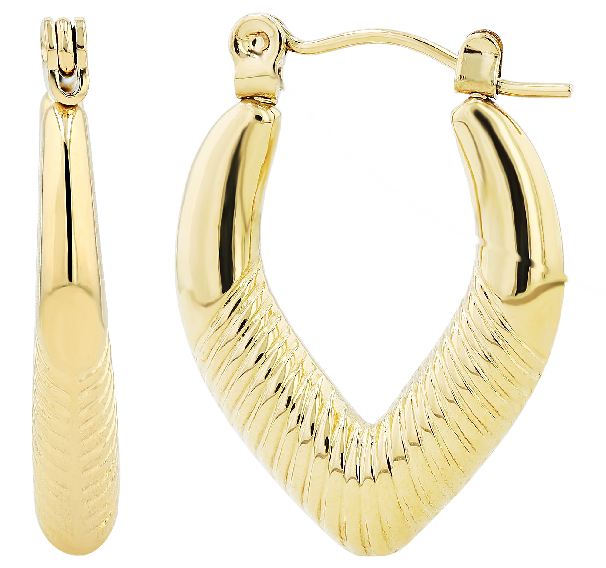 "Emmy" Edelstahl Creolen, Statement, goldfarben