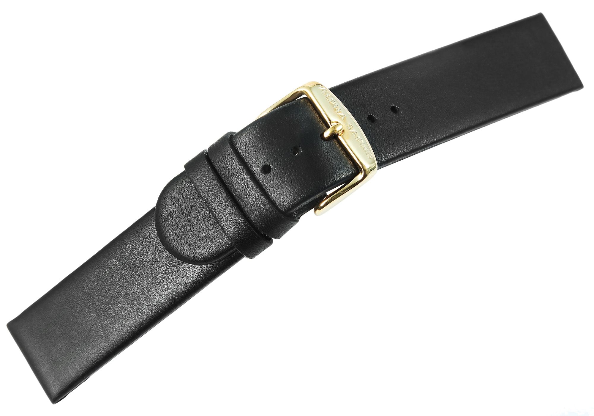 Basic Echtleder Armband in schwarz, glatt, flach, 16 mm