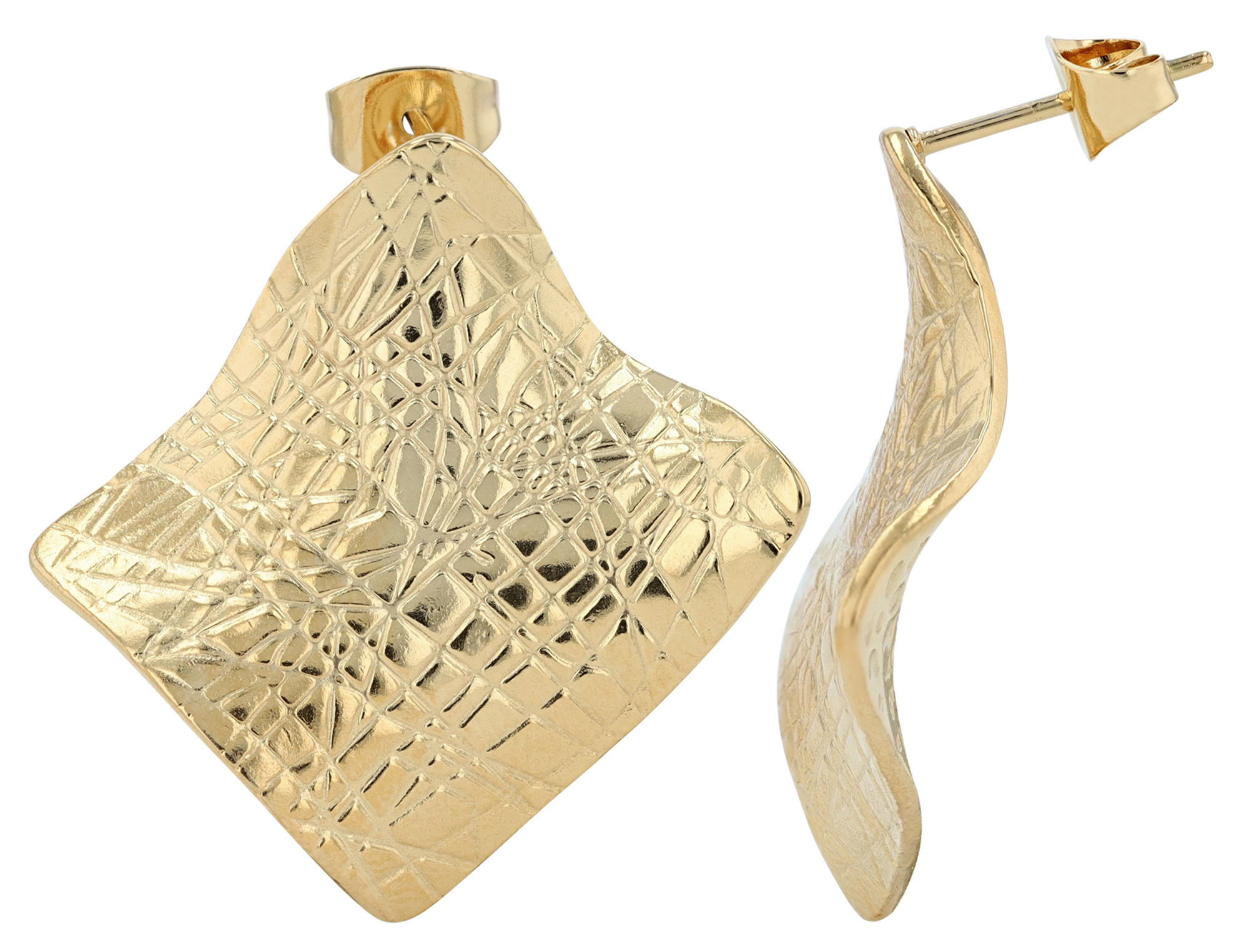 "Regina" Edelstahl Ohrstecker, Statement, goldfarben