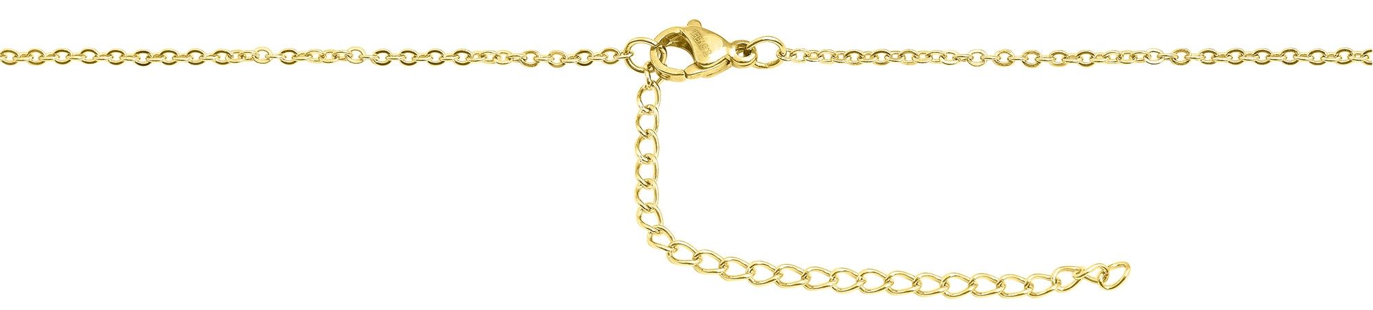 "Enricara", Edelstahl Kette mit Anhänger - Lebensbaum, 43+5 cm, goldfarben