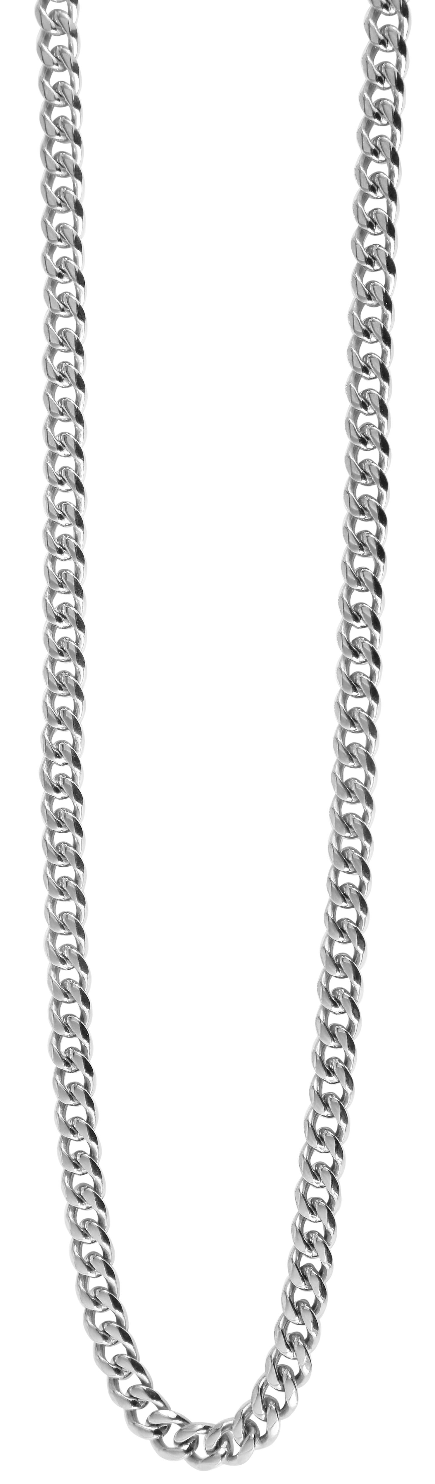 Akzent Edelstahlkette, Panzerkette, silberfarbig, 50 cm