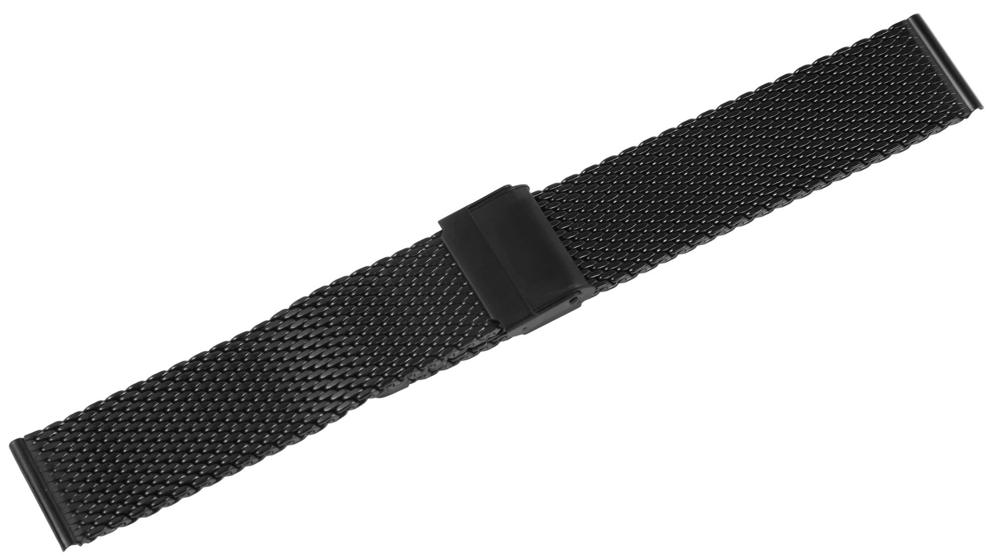 Edelstahl Milanese-Uhrenarmband, schwarz, 20 mm