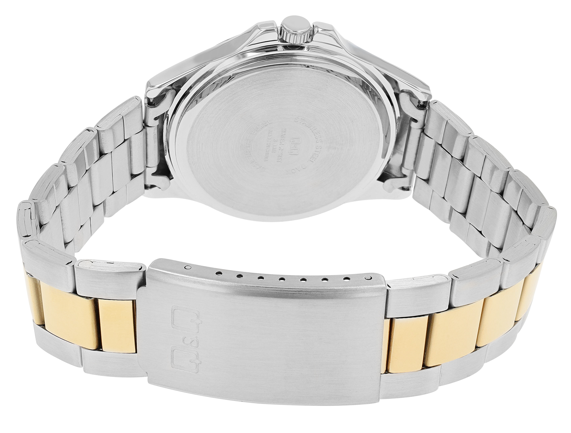 Q&Q Herrenuhr, Edelstahlband, Ø 40 mm, bicolor (silberfarben/ goldfarben)
