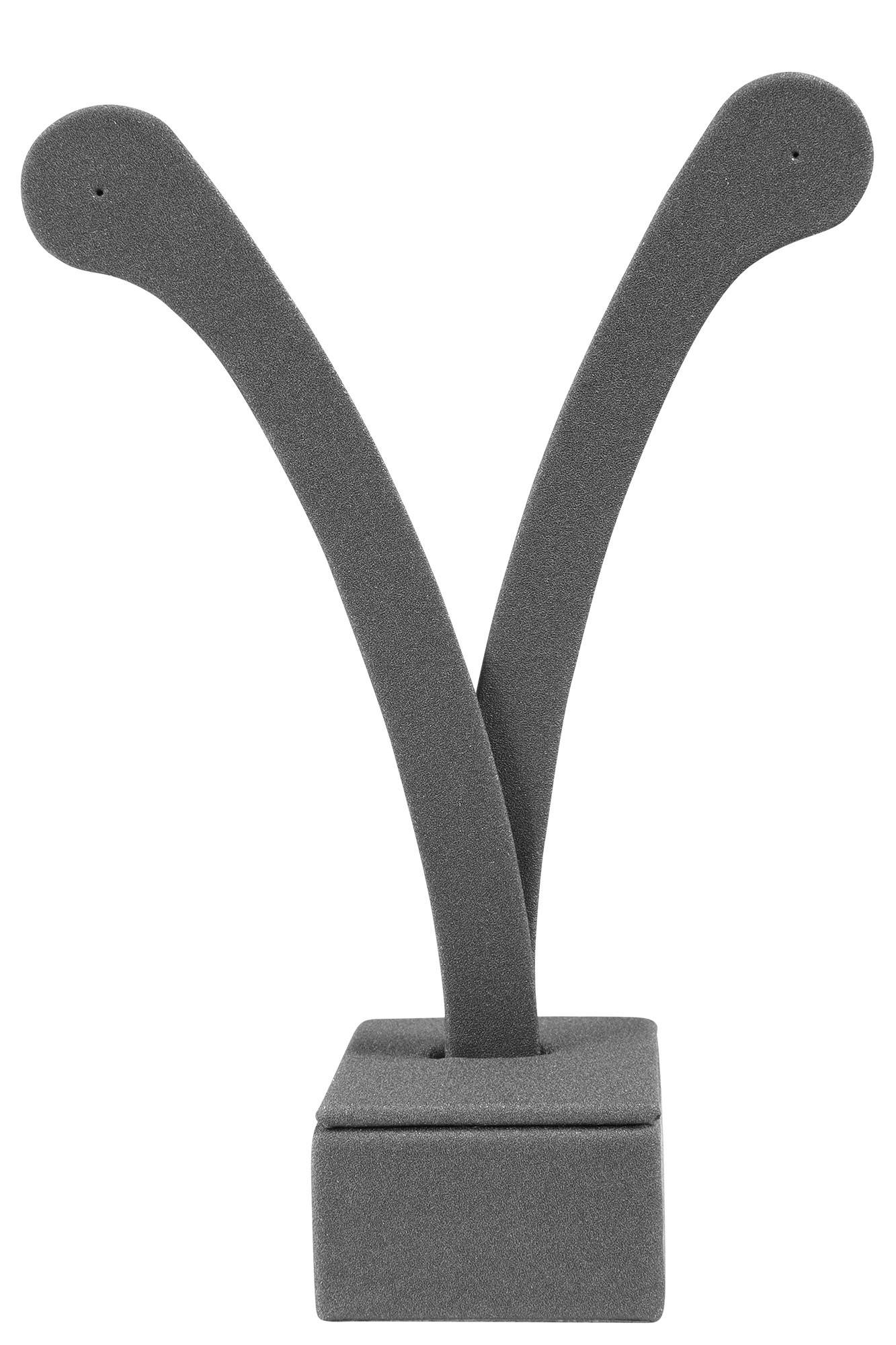 Aufsteller für Ohrringe (Dekoserie Soft), PU-bezogen, grau