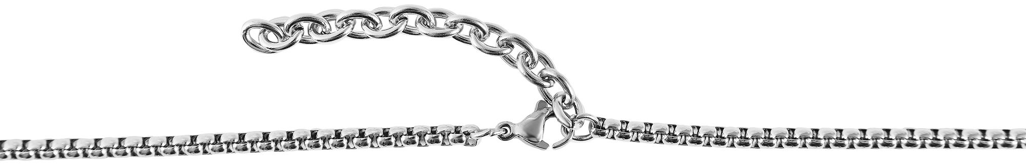 "Hudson" Edelstahl Dog-Tag Kette, 2 Anhänger, 60 cm, silberfarbig