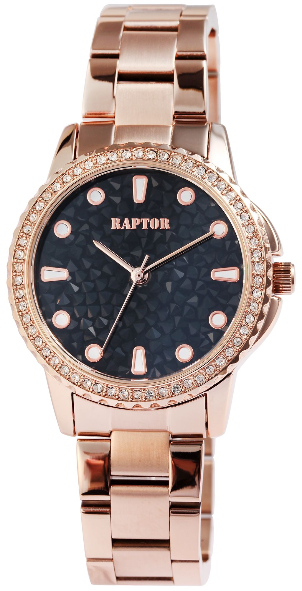 Raptor Damenuhr "Gitti" mit Edelstahlarmband, roségoldfarben