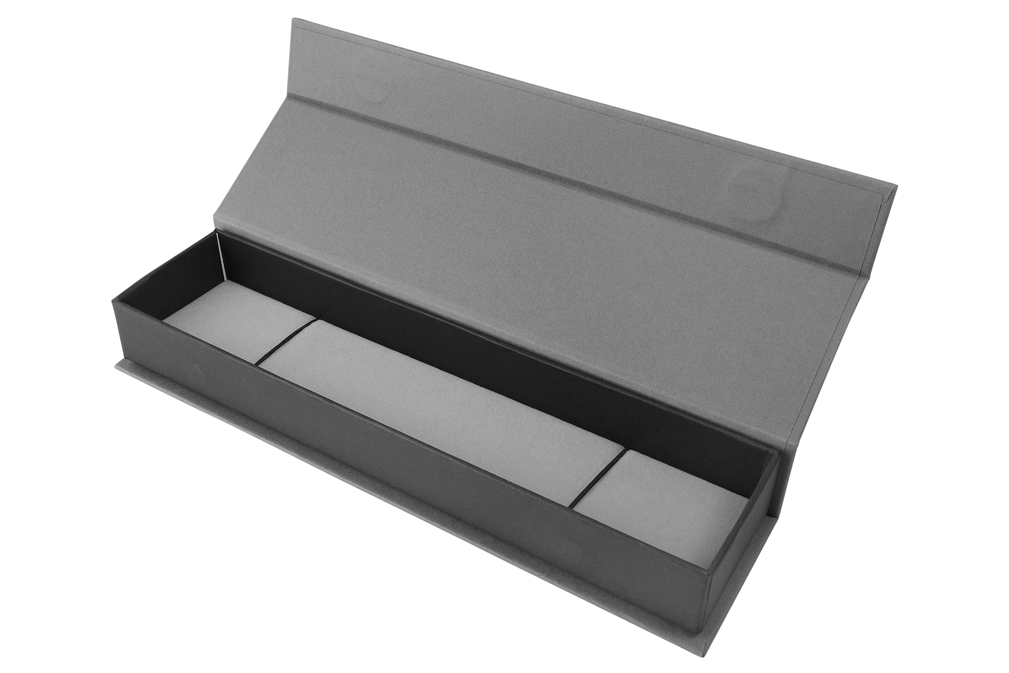 ohne Logo, Uhrenbox, grau, 6 x 23 x 3,5 cm, 12 Stück