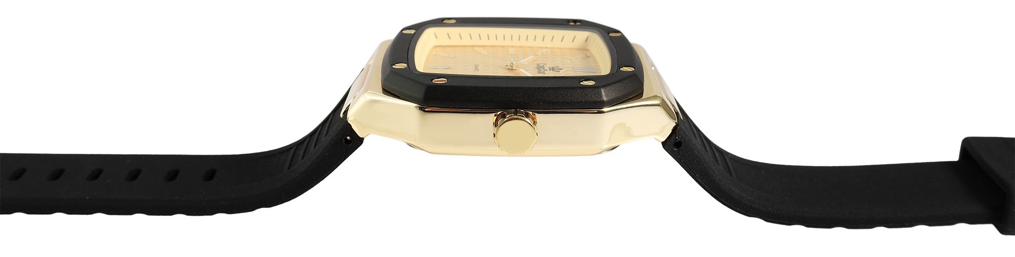 "Dozer" King Star Herrenuhr mit Silikonband, schwarz/ goldfarben