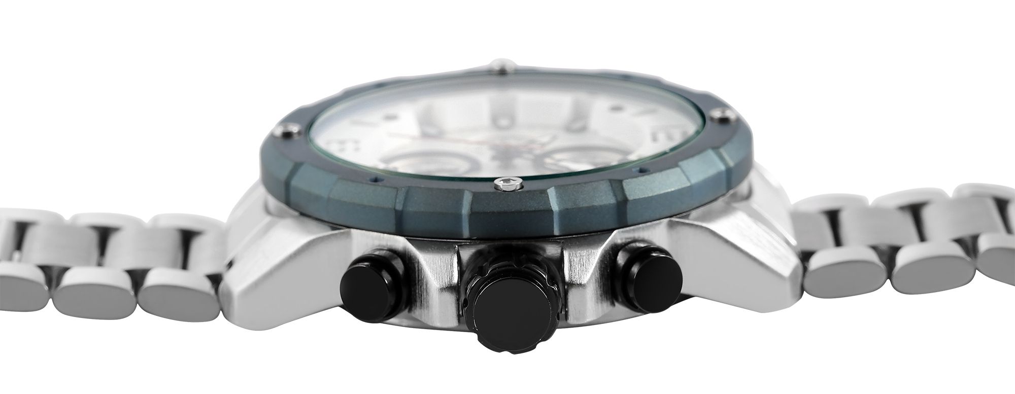 Raptor Limited Herrenchronograph "Soheil" mit Edelstahlarmband, silberfarben/blau