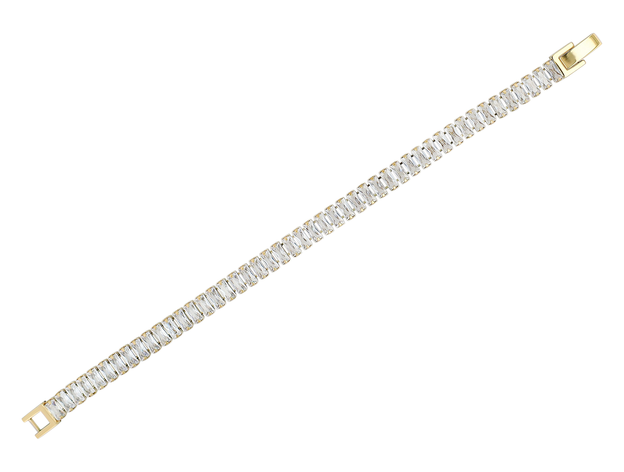 "Benedetta " Tennis-Armband, Zirkonia, 16,5 + 2,5 cm, goldfarben