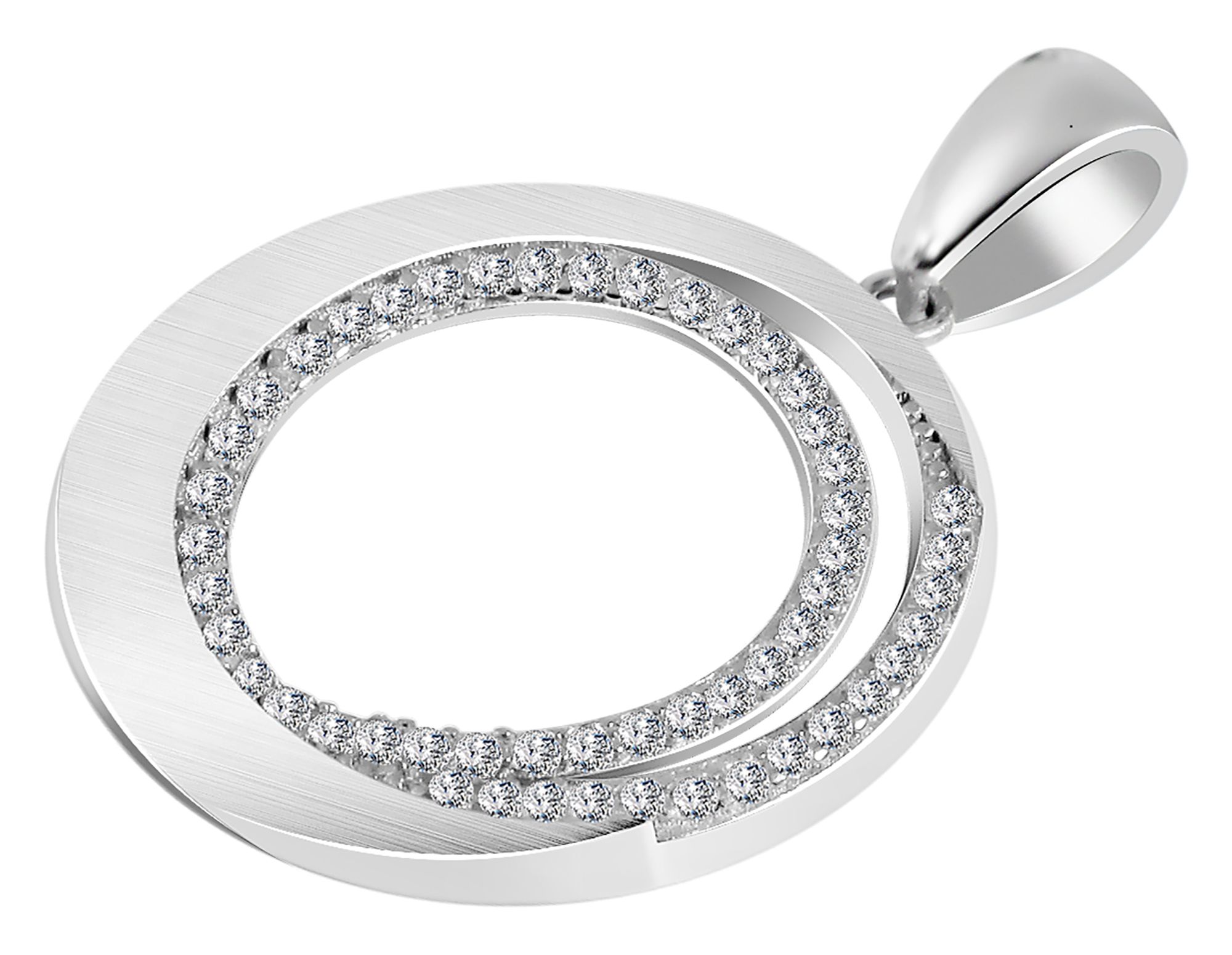 "Selin" 925/- Echt Silber Anhänger (ohne Kette), Zirkonia, silberfarben
