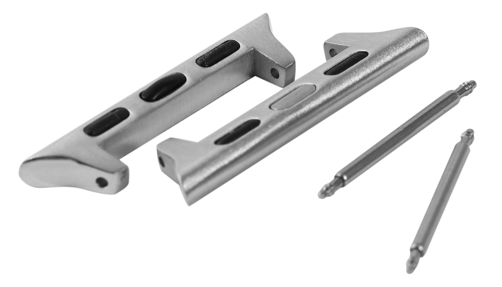 Adapter / Connector für Armbänder (kompatibel mit Apple Watch), silberfarben, Anstoßbreite 22 mm / Gehäusebreite: 41 mm