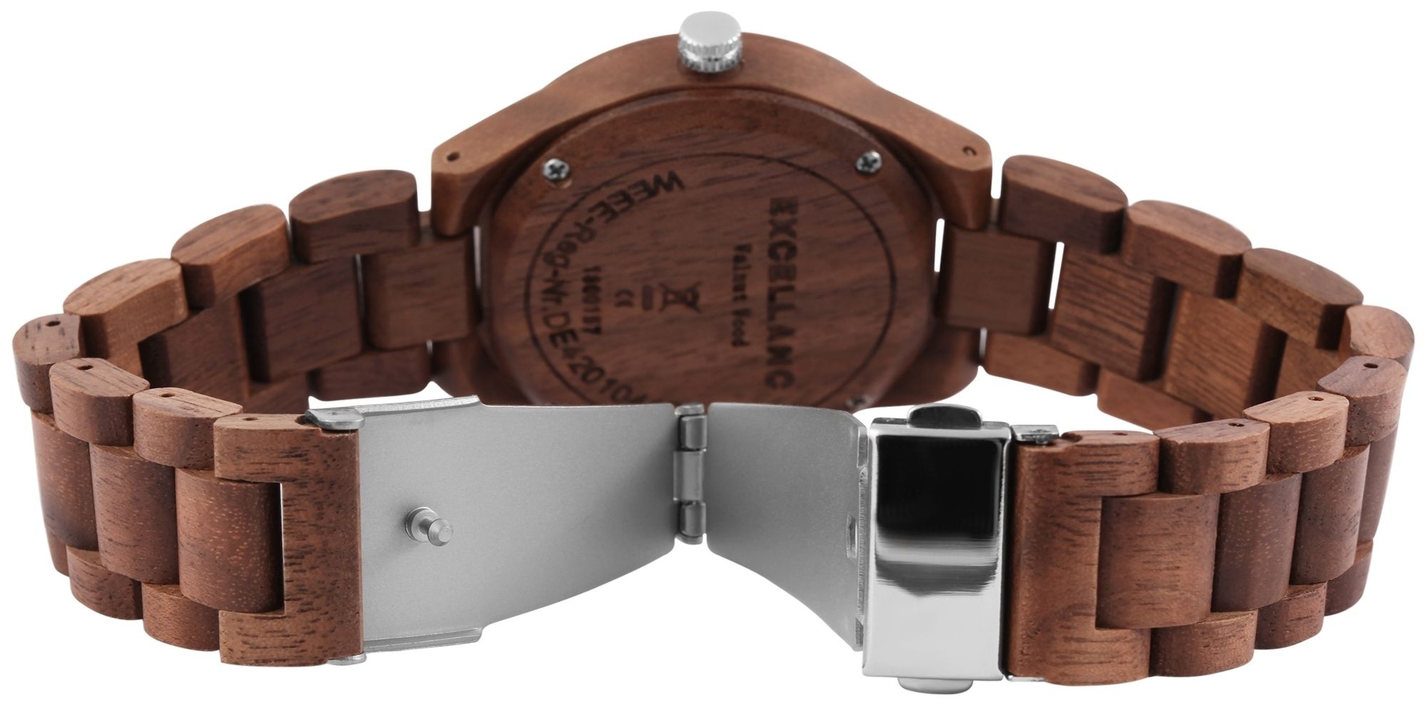 Excellanc Armbanduhr Damen Holzuhr aus Walnussholz