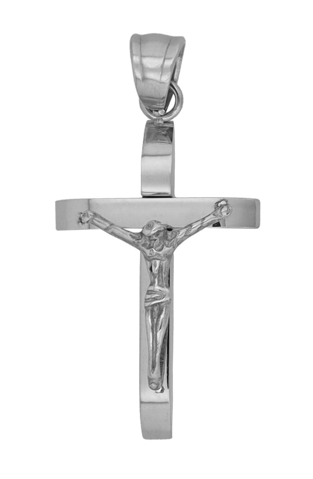 "Kamryn" Edelstahl Anhänger - Kreuz/ Kruzifix, silberfarben