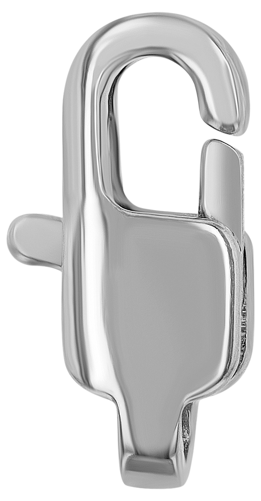 Flachkarabiner 11 mm (Schmuckersatzteilen) Edelstahl, VE-10, silberfarben