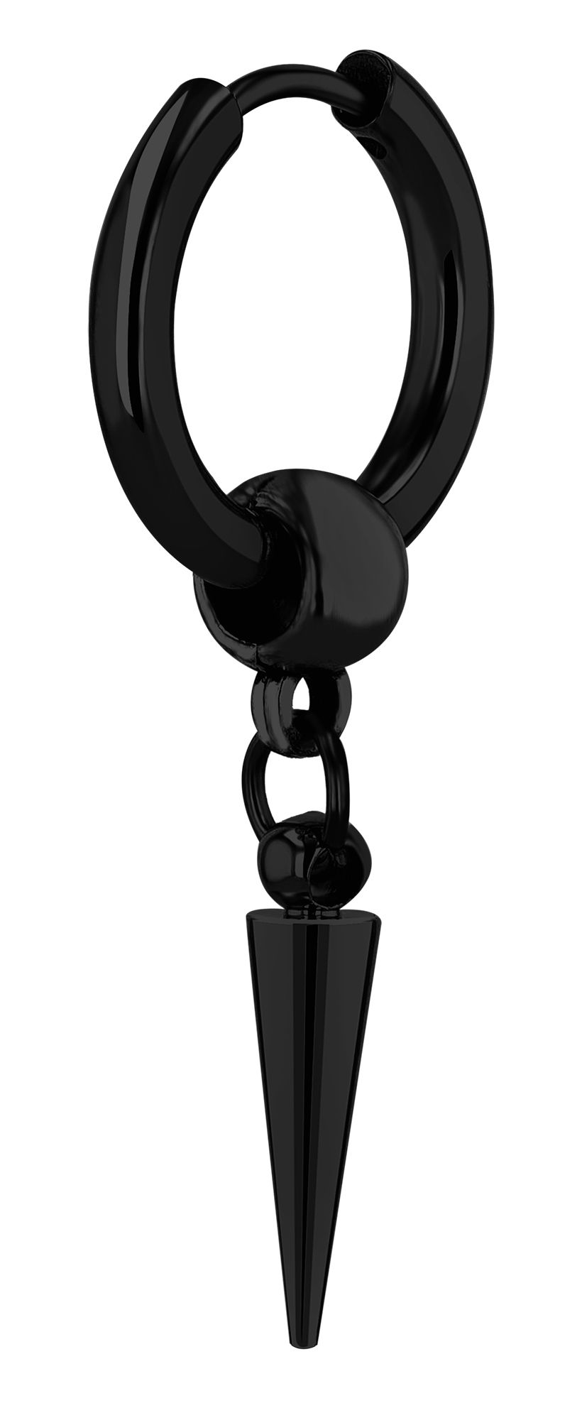 "Mewtwo", Unisex Klapp-Creole, Edelstahl, schwarz, Ø 12 mm