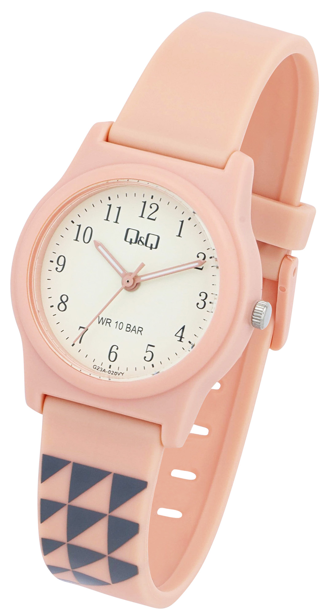 Q&Q Kinderuhr Ø 31 mm, Resinband, Peach (rosa) - Muster