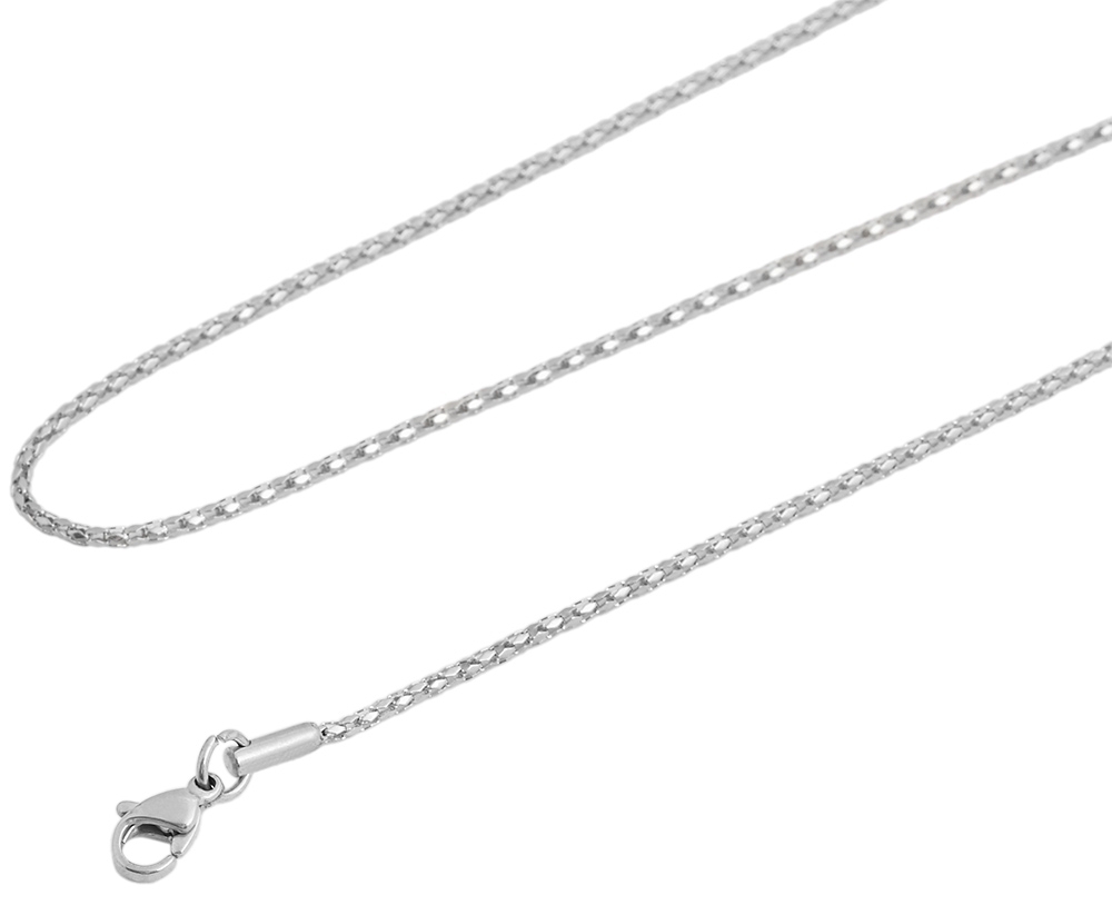 "Max", Akzent Koreanerkette aus Edelstahl, silberfarbig, Stärke 2mm