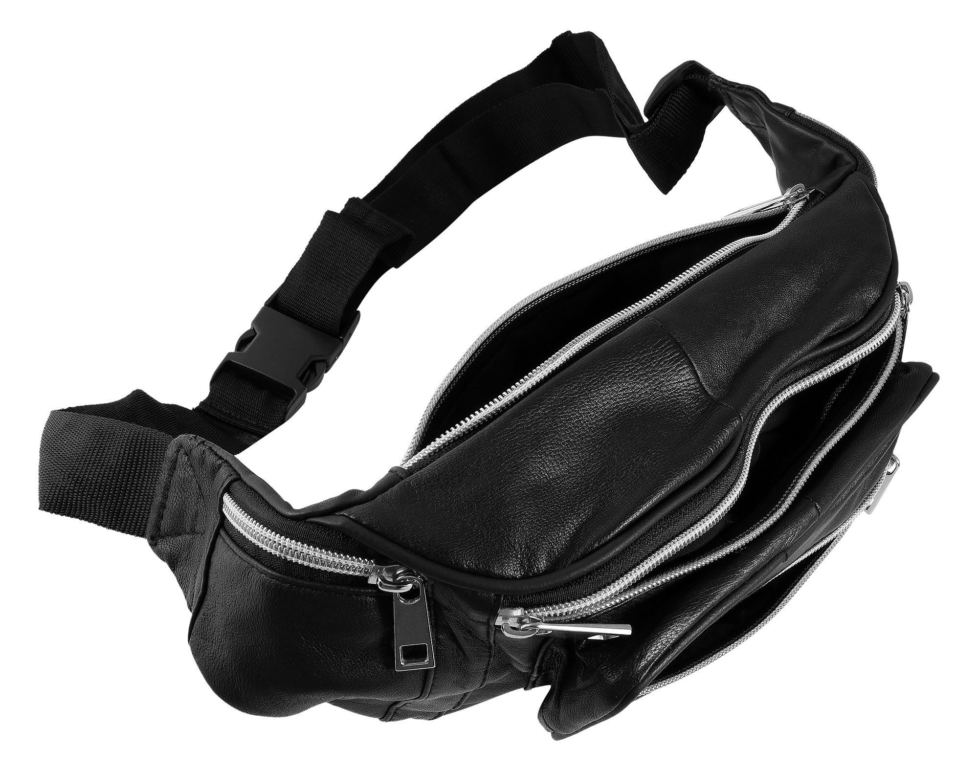 Steinmeister Hüfttasche aus Echtleder, schwarz