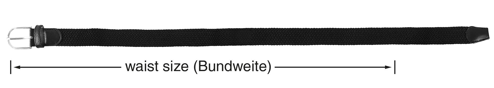Flechtgürtel aus Textil, VE 12, 5x Gr. 95cm, 5x Gr. 105cm, 2x 115cm