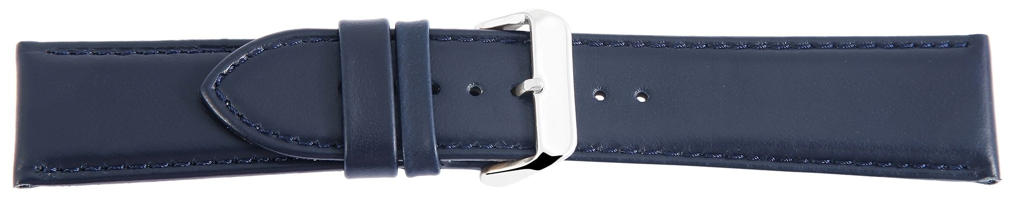 Echtleder-Uhrenarmband, gepolstert, dunkelblau, 20 mm