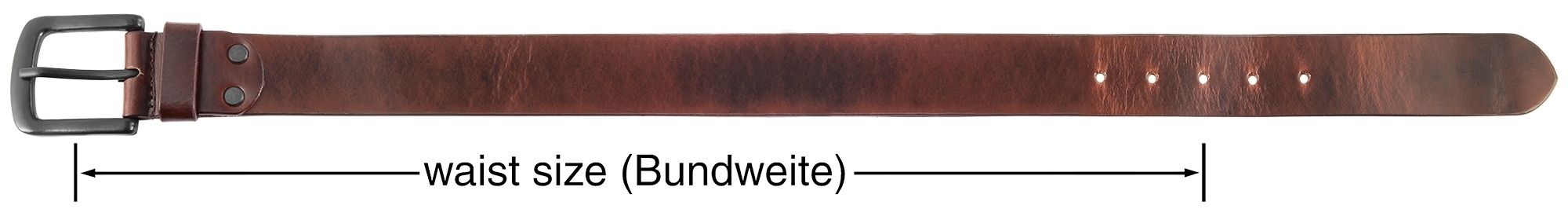 Leonardo Verrelli Echtledergürtel, Büffelleder, dunkelbraun, kürzbar, Länge 130 cm