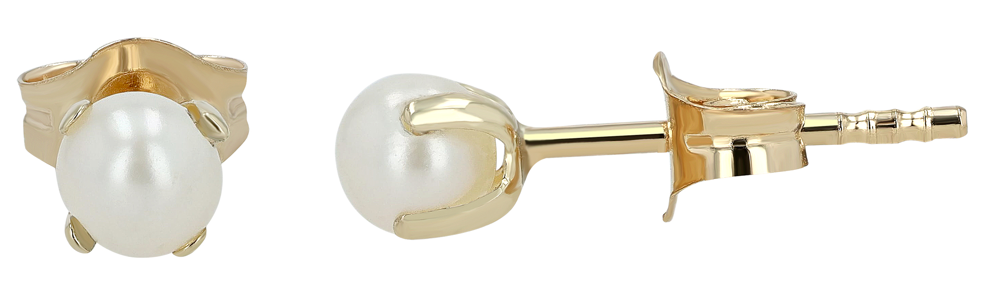 333/- Gold "Selene" Ohrstecker mit Perle, Gelbgold, 8 Karat, Kinder