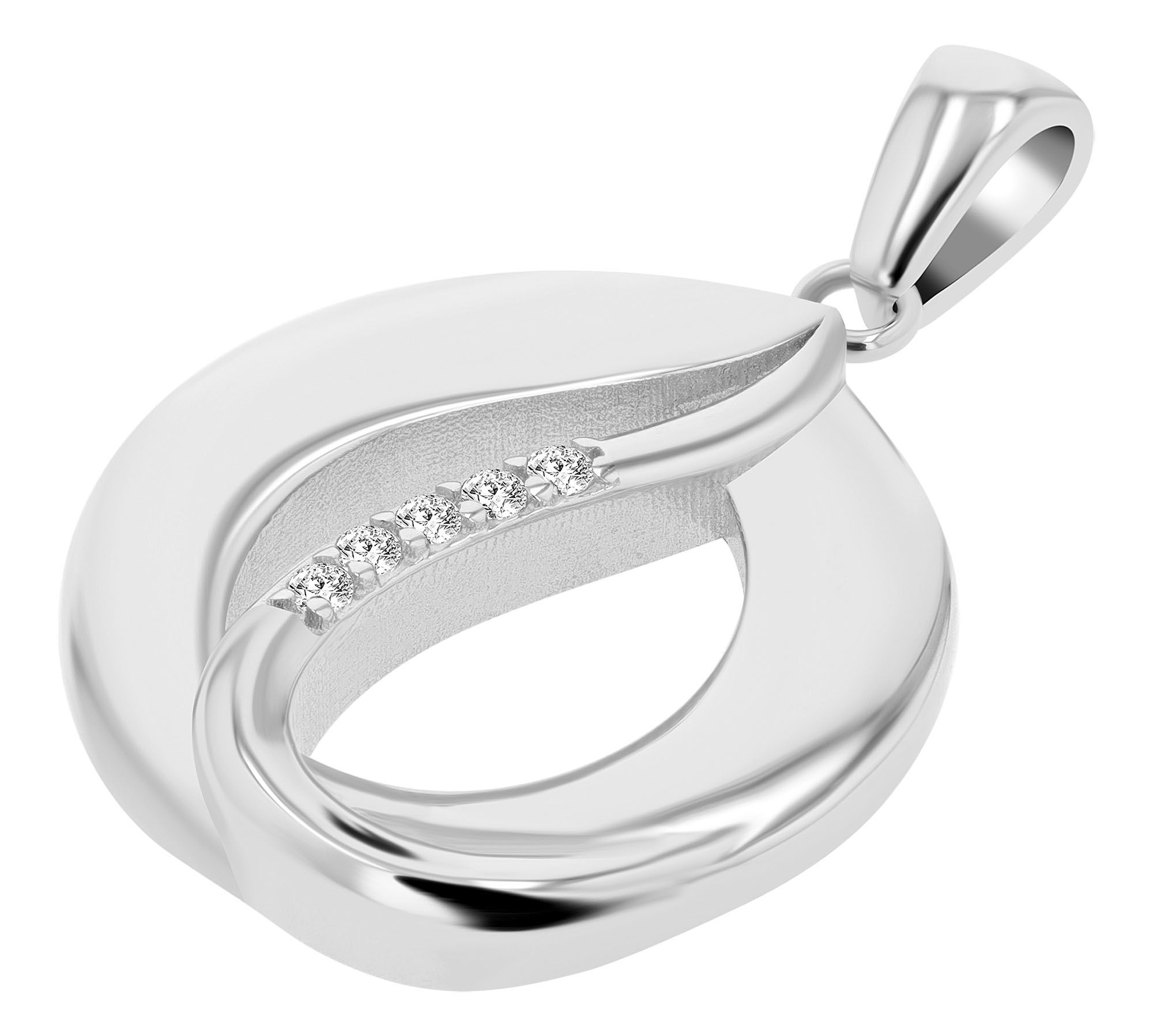 333/- Gold Anhänger "Amara" mit Zirkonia ohne Kette, 8 Karat, Weißgold