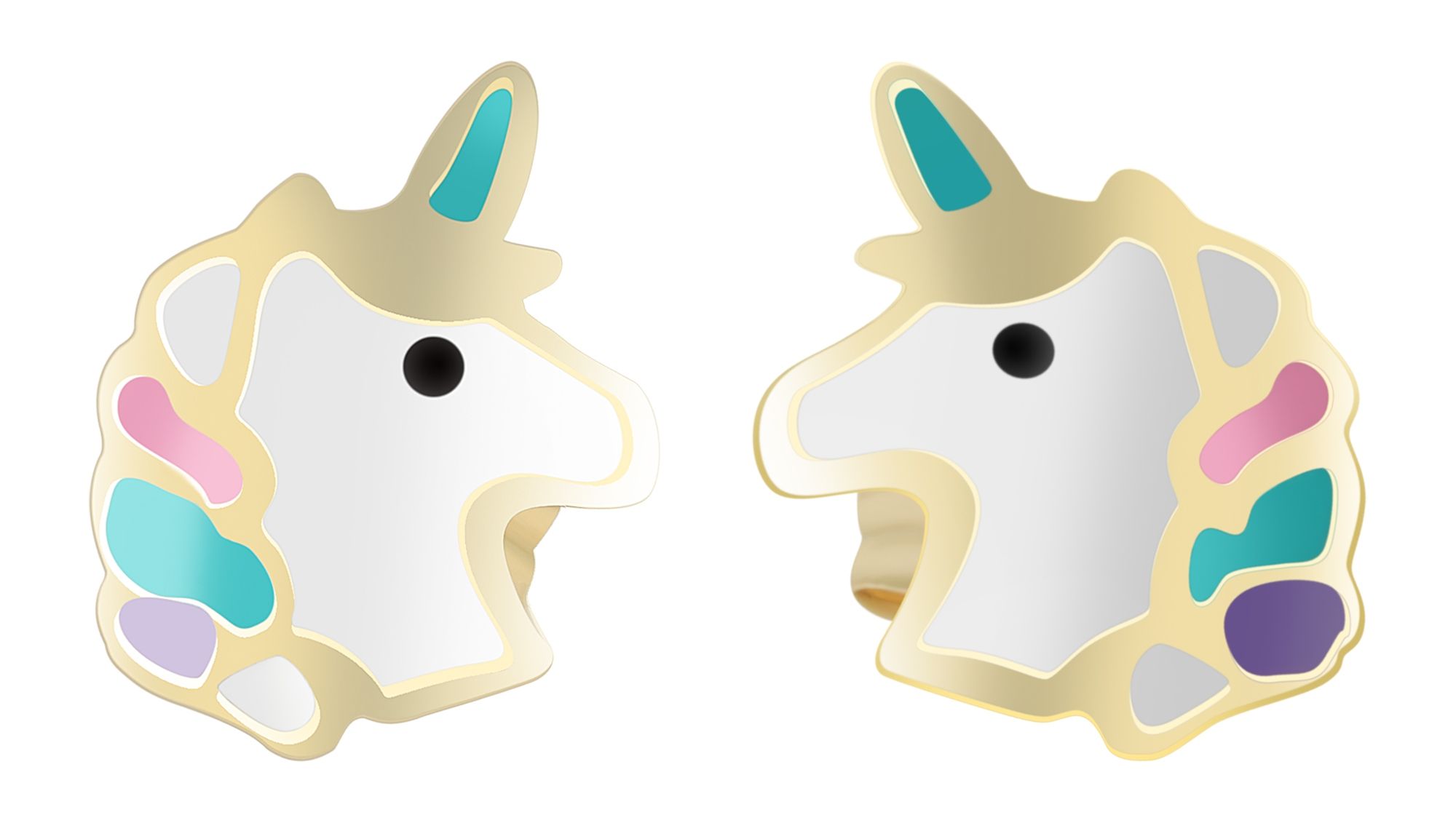 "Sternenschweif" 333/- Gold, Kinder Ohrstecker, Einhorn, 8 Karat
