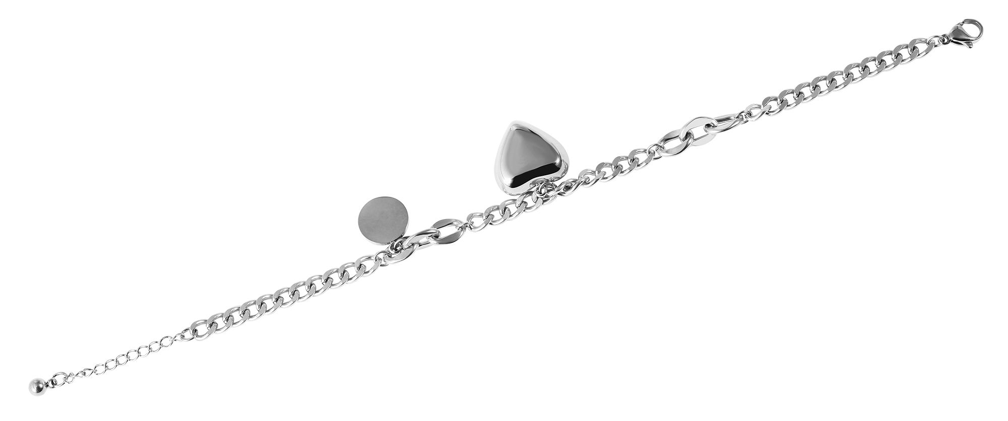 Akzent Armband mit Anhänger aus Edelstahl, gravurfähig, silberfarben