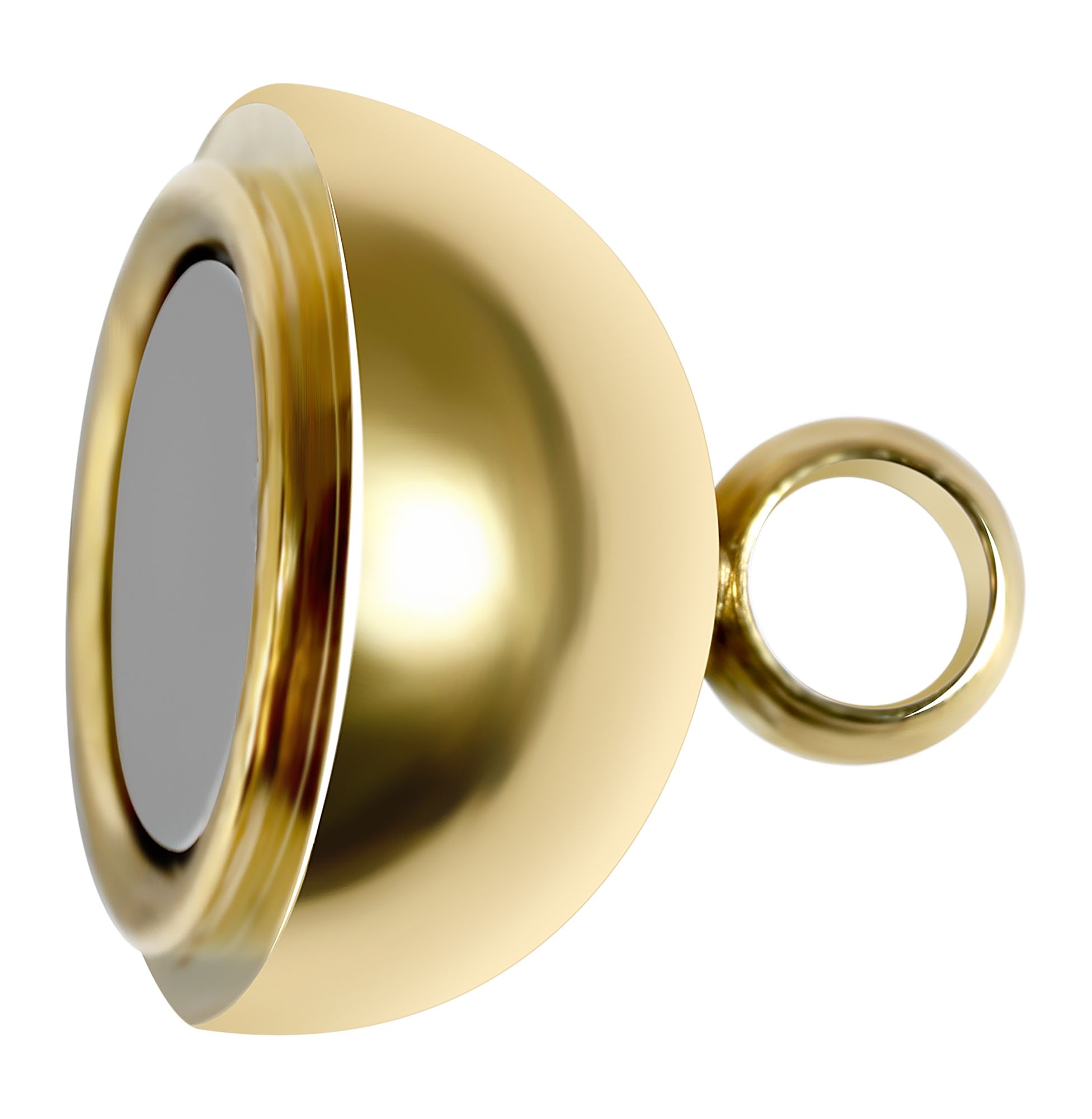 Akzent Magnetschließe, Edelstahl, rund, poliert, goldfarben, Ø 6 mm