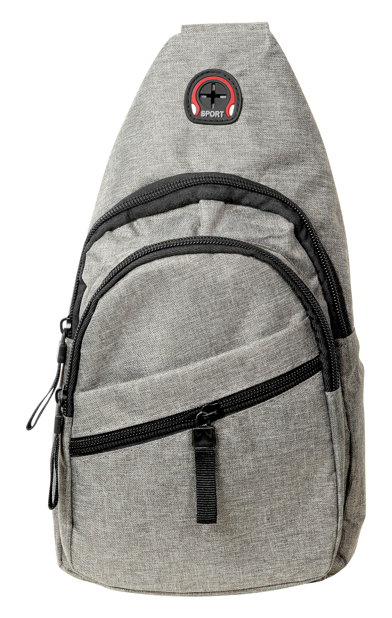Brusttasche aus Textil mit verstellbaren Gurt, grau