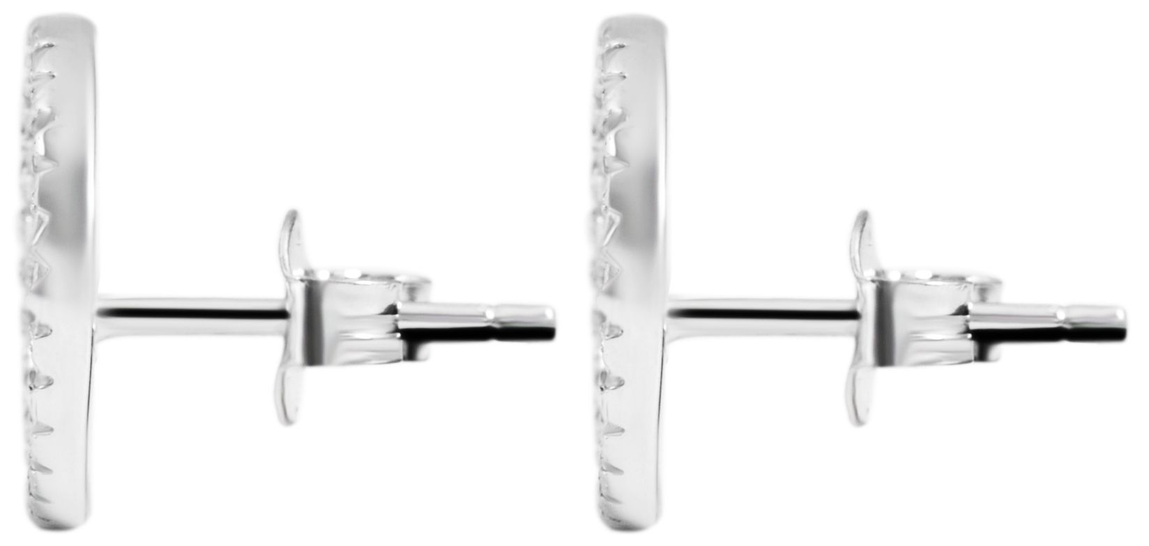 "Minel" 925/- Echt Silber Ohrstecker Lebensbaum mit Zirkoniabesatz, rhodiniert
