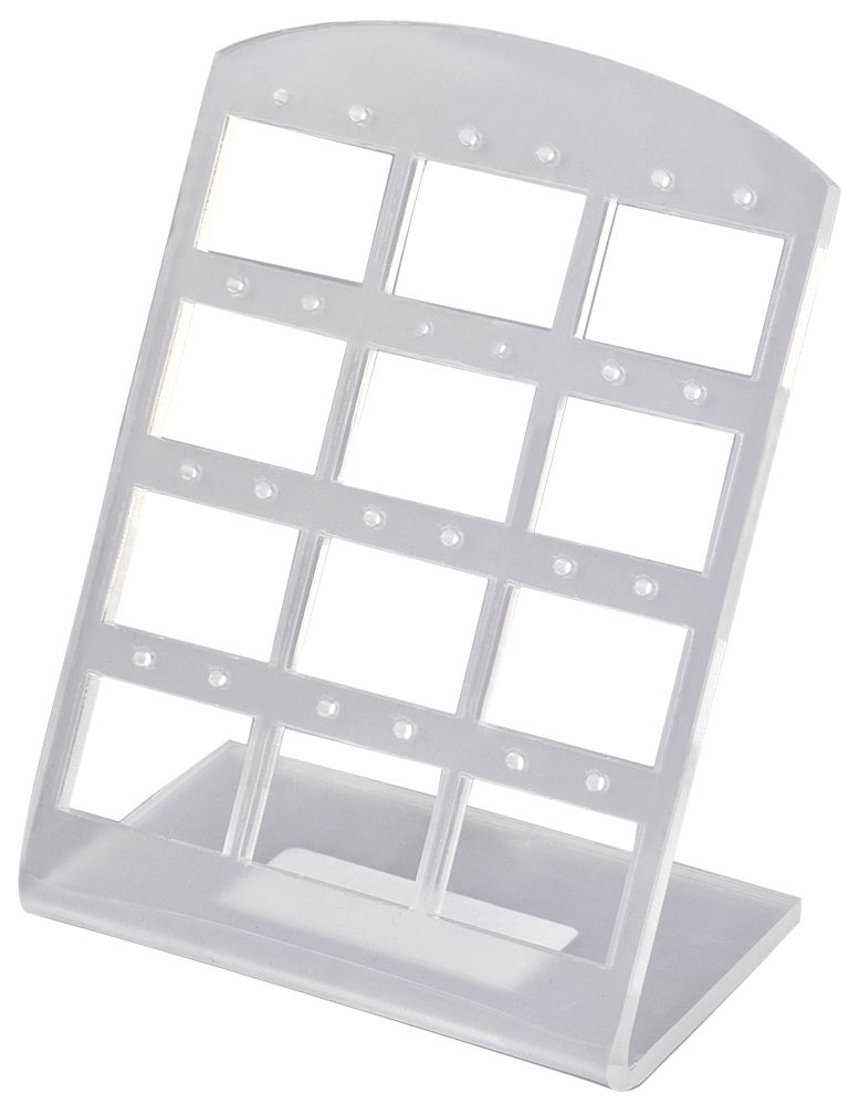 Display für 12 Ohrringe (Dekoserie Shiny), Kunststoff, 13,5 cm, transparent