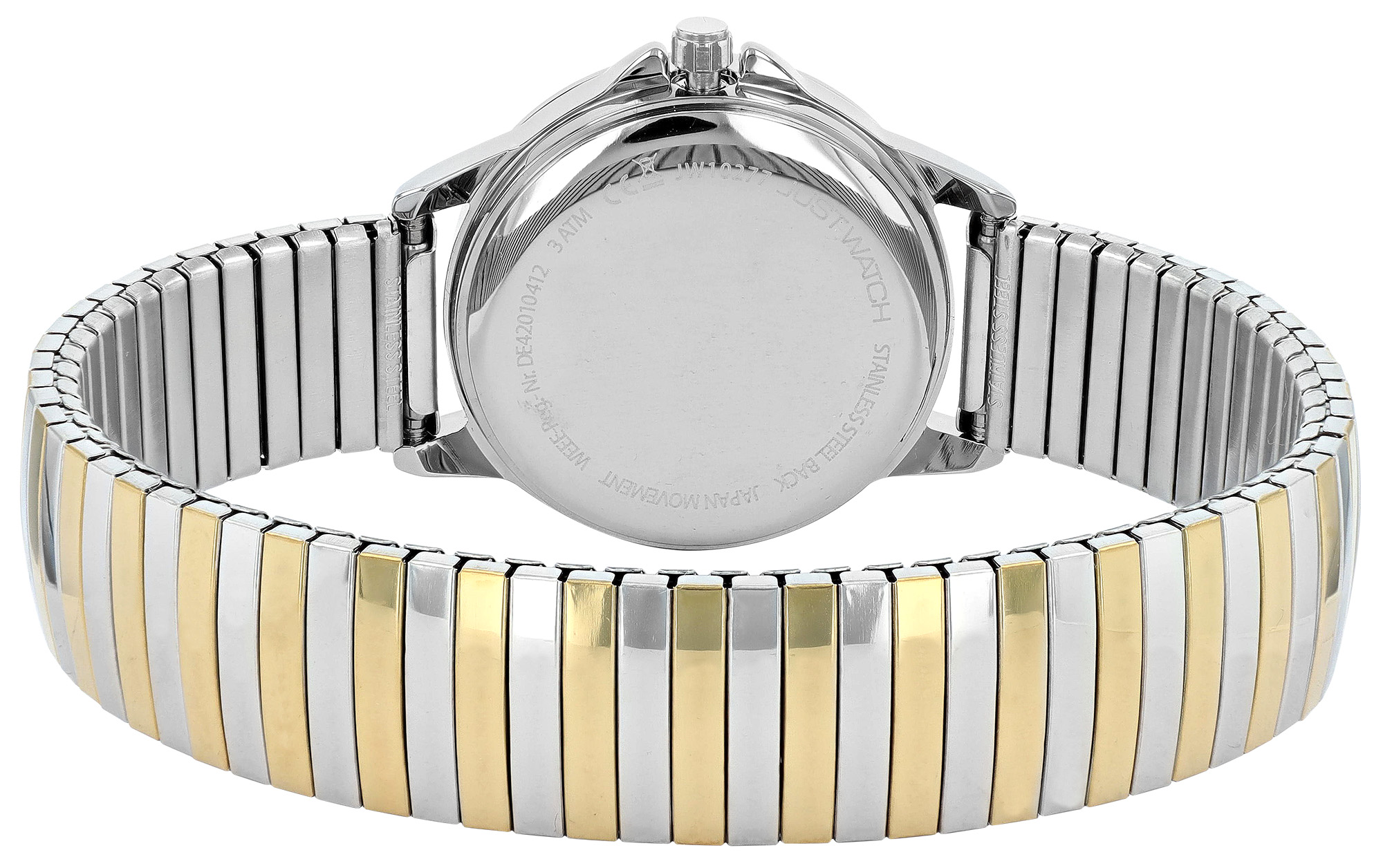 Just Watch "Agnes" Damenuhr Ø 29 mm, Edelstahl Zugband, bicolor/ weiß (rote Details)