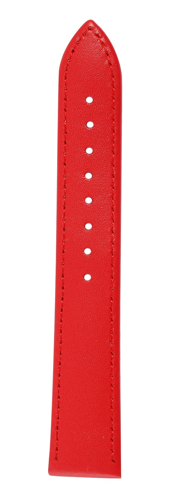 Uhrenarmband aus Echtleder, genäht, rot, 26 mm