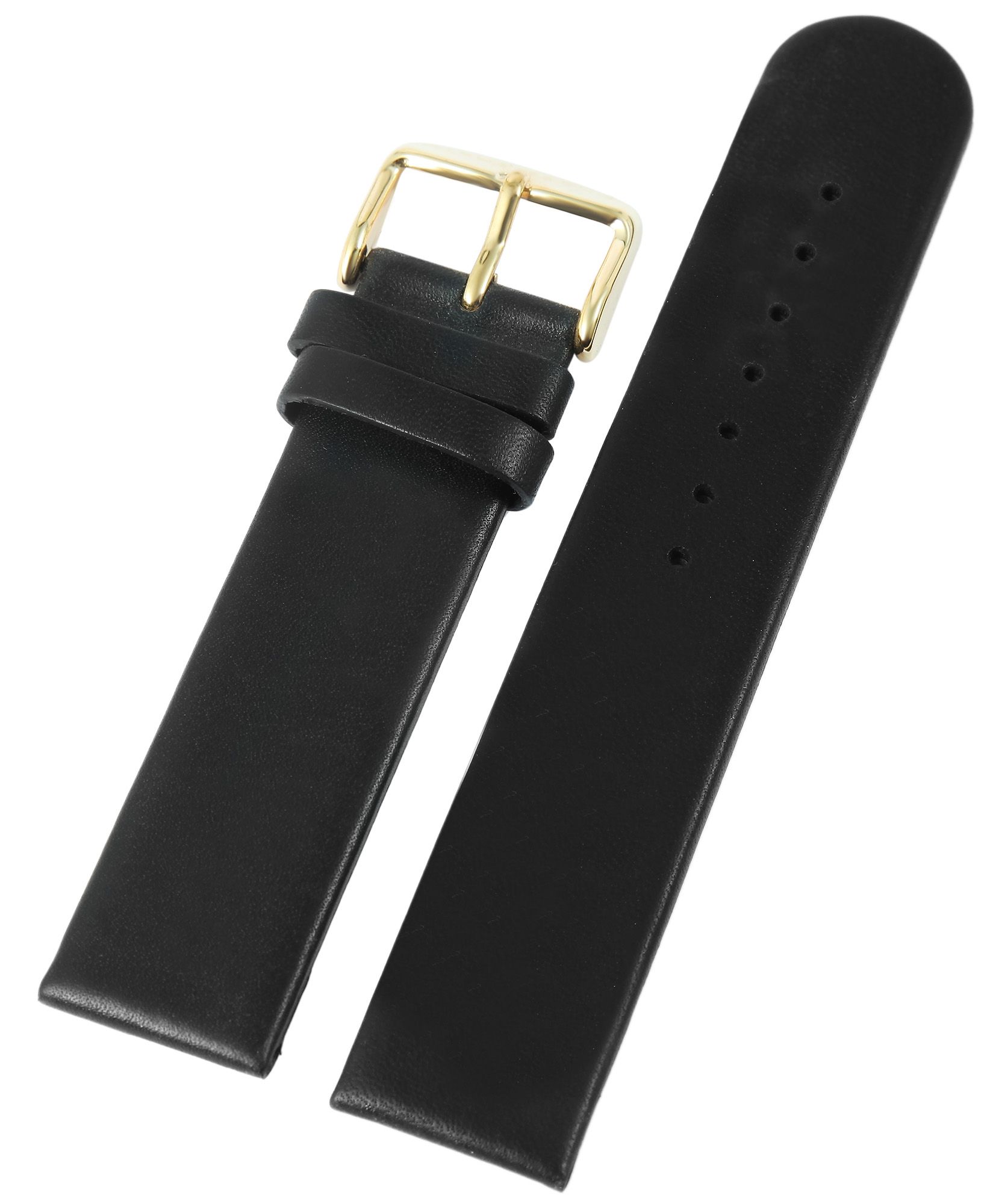 Basic Echtleder Armband in schwarz, glatt, flach, 16 mm