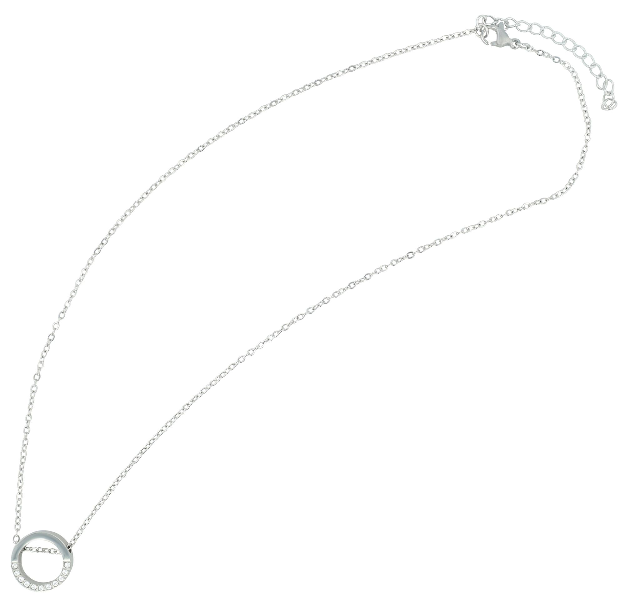 "Änna" - offener Kreis, Edelstahlkette (42 + 5 cm) mit Anhänger, Akzent