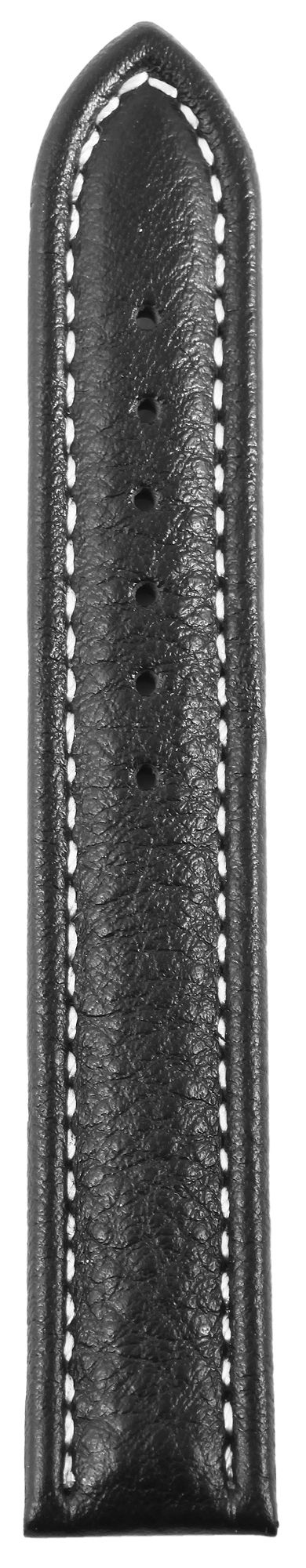 Echtleder-Uhrenarmband, schwarz, Faltschließe, 16 mm