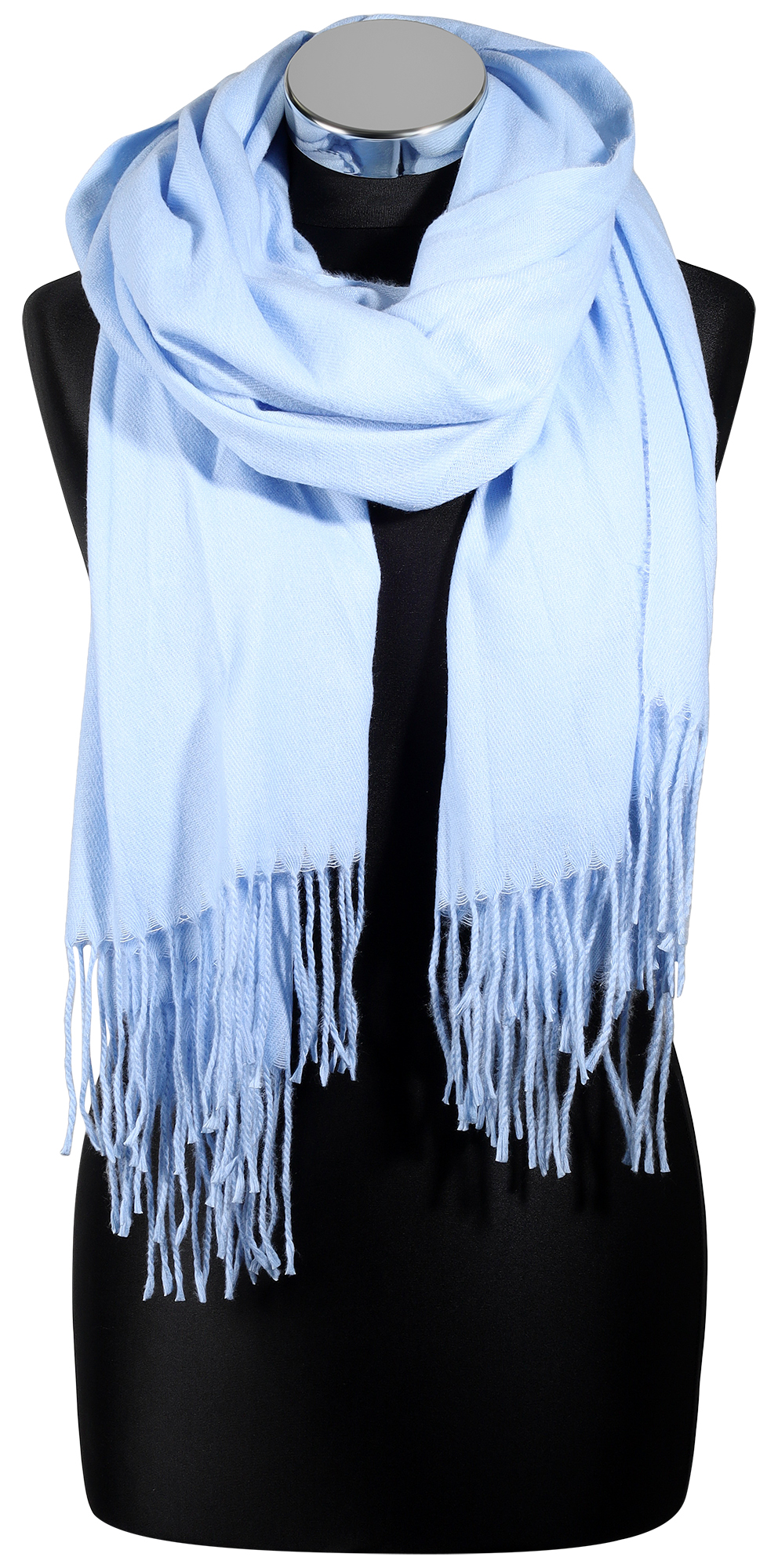 Winterschal, unifarben Hellblau, 100% Viskose, VE 4